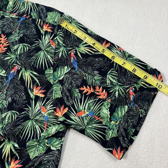 Cubavera Hawaiian Camp Shirt Men's S Button Up Tropical Allover Parrot - Picture 7 of 17